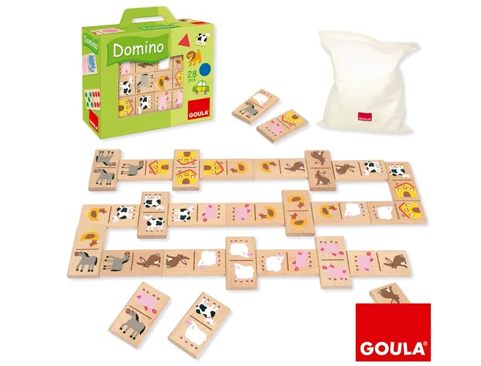 Diset Juego Didáctico Granja/Farm Dominó de Madera para Niños a Partir de 1 Año