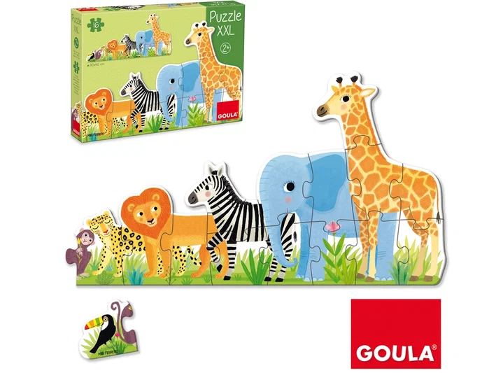 GOULA Puzle XXL Selva de 16 piezas decrecientes