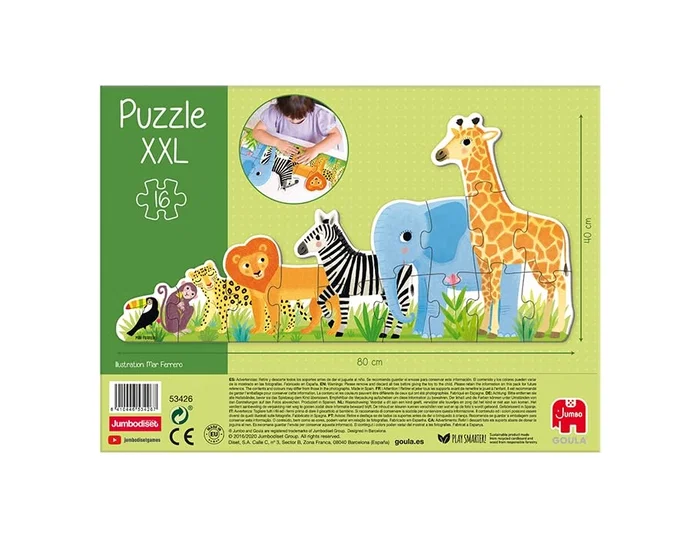 GOULA Puzzle XXL Decreciente Selva de 16 Piezas