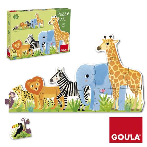 GOULA Puzle XXL Selva de 16 piezas decrecientes