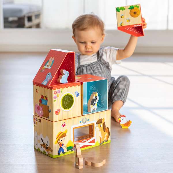 Goula Mi Primera Granja Juego Construcción Madera 10 Piezas para Apilar y Construir