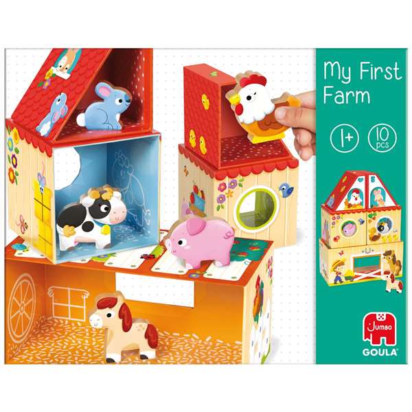 Goula Mi Primera Granja Juego Construcción Madera 10 Piezas para Apilar y Construir