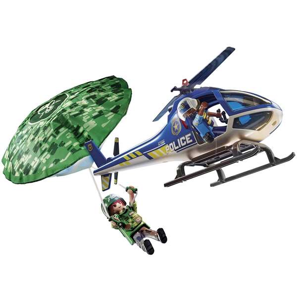 Playmobil Helicóptero de Policía Persecución en Paracaídas City Action