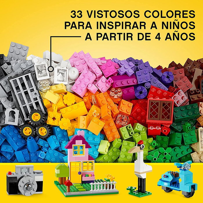 LEGO Classic Construcciones Caja Ladrillos Grande - 790 Piezas de Construcción Creativa en 33 Colores con Ventanas, Puertas y Piezas Especiales