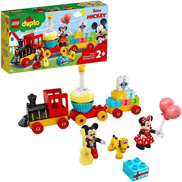 Lego Duplo - Tren de Cumpleaños de Mickey y Minnie, Juego de Construcción de 22 Piezas, para Niños a Partir de 18 Meses