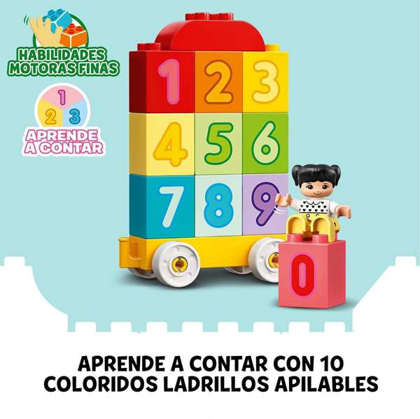 LEGO Tren De Los Numeros Aprende A Contar LEGO DUPLO 10954 Juguete Educativo Para Niños 18 Meses