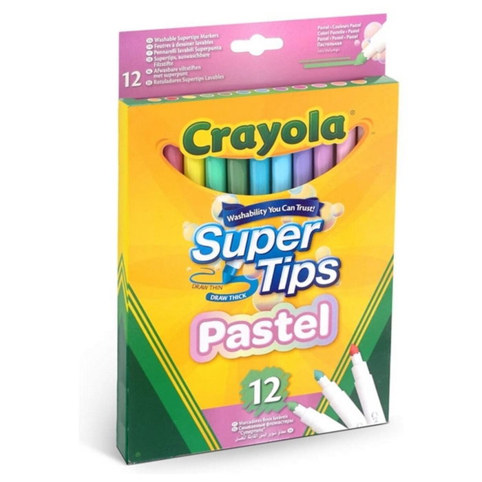 Crayola Rotuladores Súper Punta Colores Pastel 12 unidades Crayola Rotuladores Súper Punta Colores Pastel 12 unidades