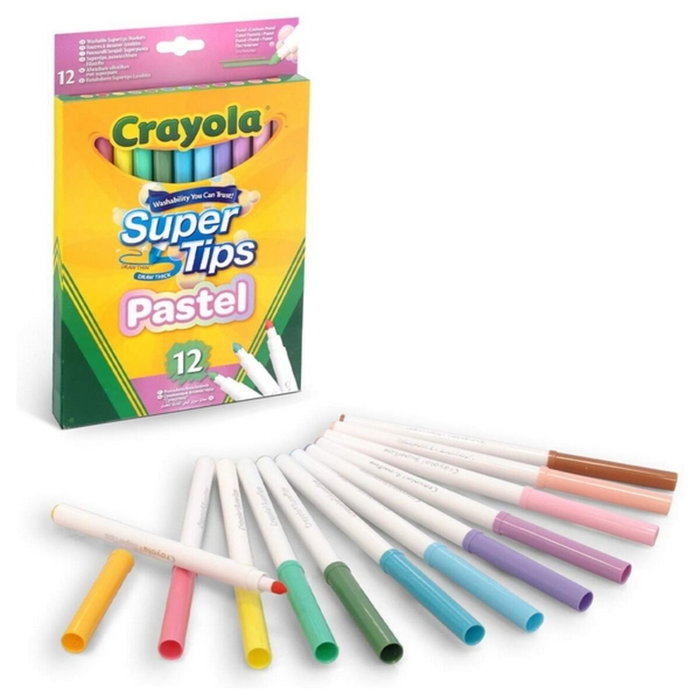 Crayola Rotuladores Súper Punta Colores Pastel 12 unidades Crayola Rotuladores Súper Punta Colores Pastel 12 unidades