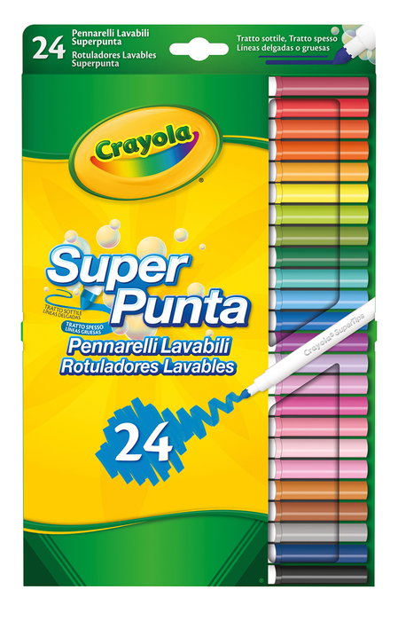 Crayola Rotuladores Súper Punta Lavables Multicolor 24 unidades Crayola Rotuladores Súper Punta Lavables Multicolor 24 unidades