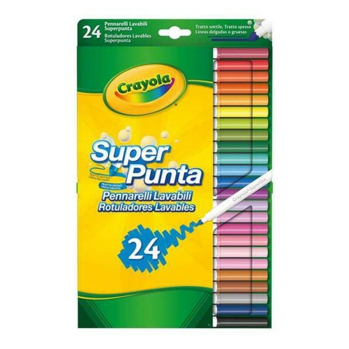 Crayola Rotuladores Súper Punta Lavables Multicolor 24 unidades Crayola Rotuladores Súper Punta Lavables Multicolor 24 unidades