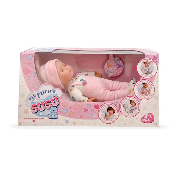 Berjuan Muñeca Mi Primer Susu Llorón Niña Cuerpo Blandito 30cm