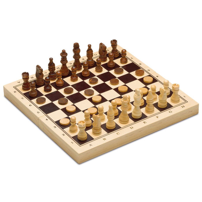 Cayro Juego 3 en 1 Ajedrez, Damas y Backgammon de madera 29x29 cm