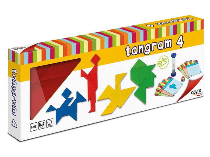 Cayro Juego Tangrams de Madera para hasta 4 Jugadores con 3 Niveles de Dificultad 31,5x18x3 cm