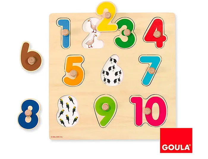 Goula Puzle de Madera Números 10 Piezas para Aprender a Contar Más de 2 Años