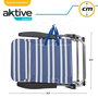Color Baby Silla de playa Mykonos de aluminio plegable con asa, asiento Textileno, 5 posiciones, Rayas azul marino y blanco, 61x50x85 cm
