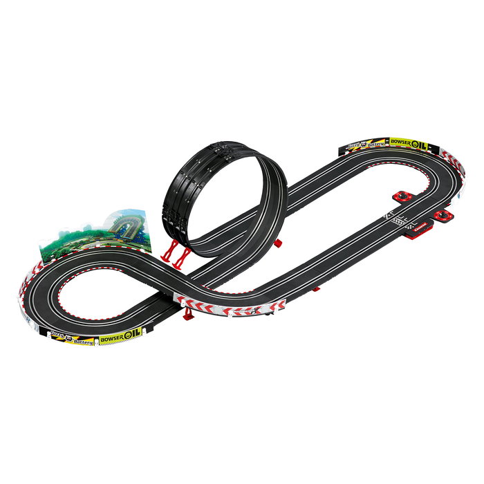 Carrera GO!!! Sets Mario Kart P-Wing - Set de Pistas y Vehículo con 2 Coches, Escala 1:43, Pista 4.9 m, Edad 6+ Años, Negro/Rojo/Verde/Blanco