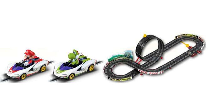 Carrera Pista Nintendo Mario Kart P-Wing con 2 Coches (Mario y Luigi), 4,9 metros