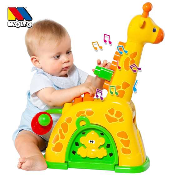 Molto Jirafa de Actividades 51 cm con 15 Bloques para Niños a Partir de 1 Año