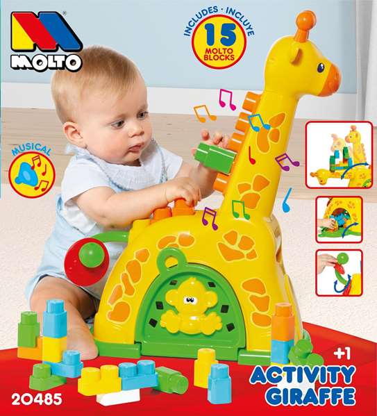Molto Jirafa de Actividades 51 cm con 15 Bloques para Niños a Partir de 1 Año