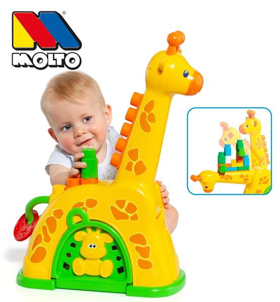 Molto Jirafa de Actividades 51 cm con 15 Bloques para Niños a Partir de 1 Año