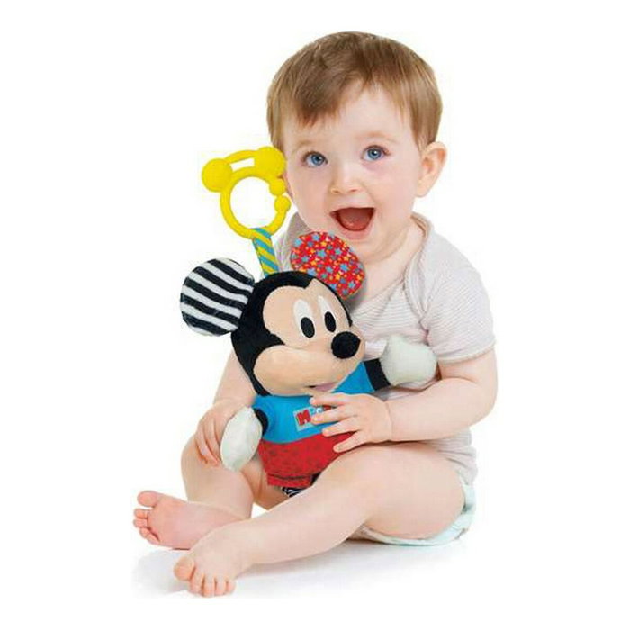 CLEMENTONI Peluche texturas Baby Mickey Disney con sonajero y mordedor