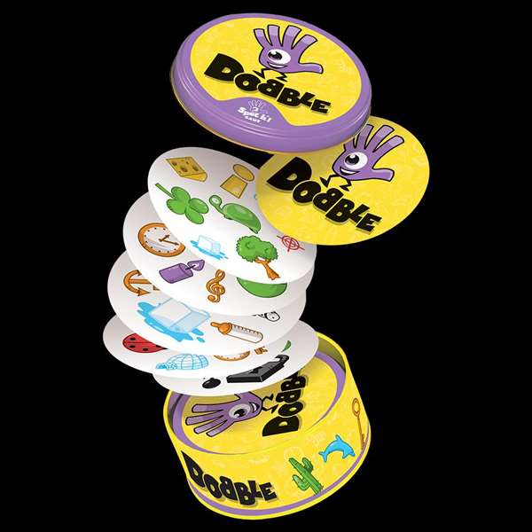 Asmodee Juego Dobble. Juego de cartas basado en la velocidad, observación y reflejos para niños y adultos.