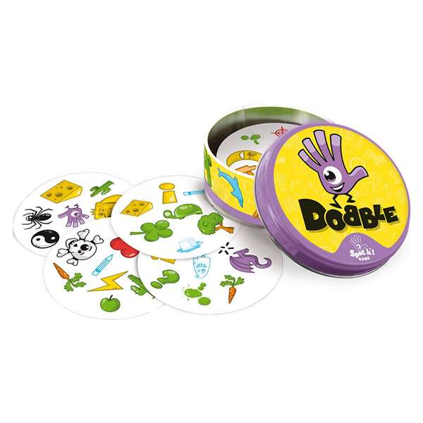 Asmodee Juego Dobble. Juego de cartas basado en la velocidad, observación y reflejos para niños y adultos.