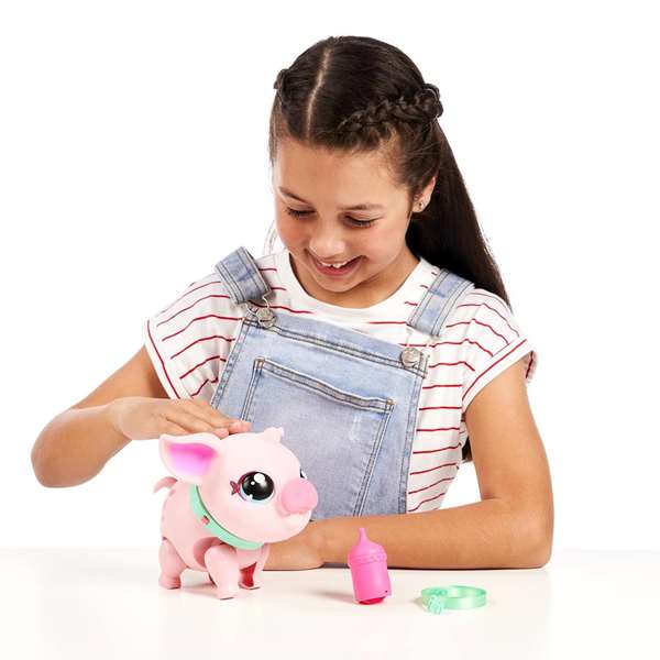 Famosa Cerdito Little Live Pets My Pet Pig Interactivo Come y Camina con 25 Sonidos y Accesorios, 30 cm
