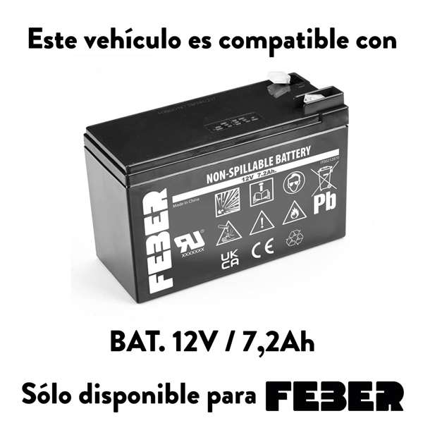 Feber Coche Challenger 12V Eléctrico para Niños 113x82x82 cm