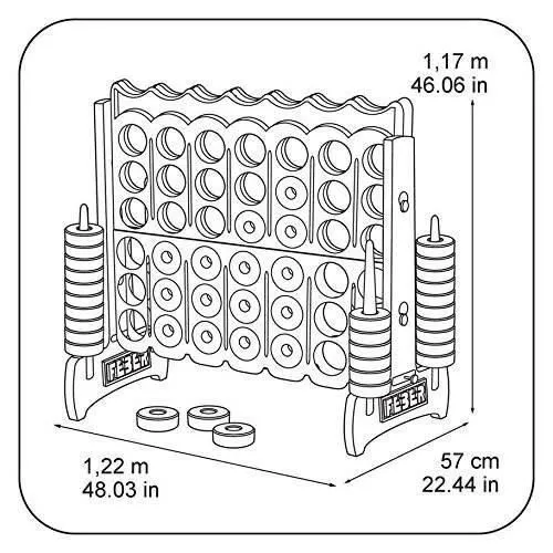 FEBER Mega 4 en línea - Power 4 Giant - Juego de estrategia familiar para 2 o más jugadores