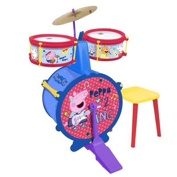 Reig Bateria Sencilla Peppa Pig Infantil con Banqueta 55x36x38 cm Plástico Reig Bateria Sencilla Peppa Pig Infantil con Banqueta 55x36x38 cm Plástico
