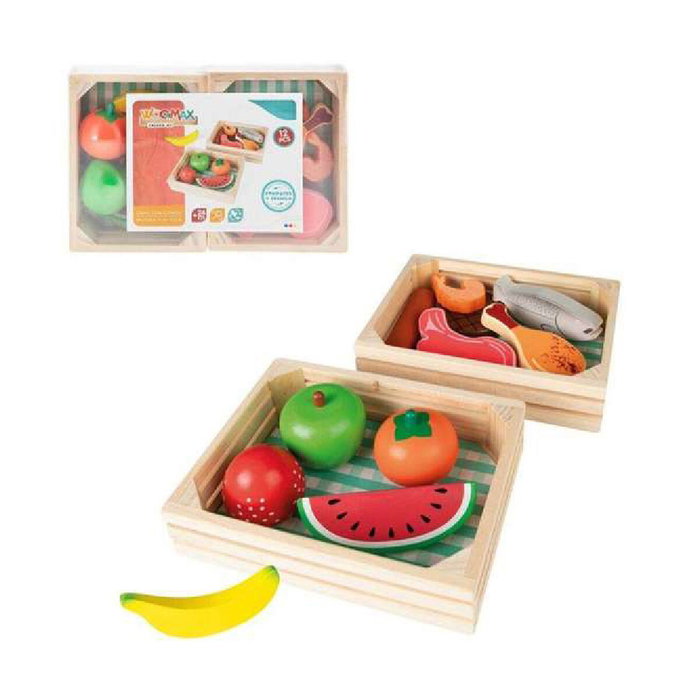 Color Baby Cajas Madera Comidas Set 2 Cajas 13 Piezas