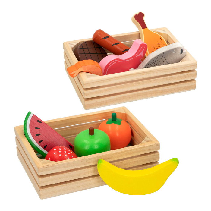 Color Baby Cajas Madera Comidas Set 2 Cajas 13 Piezas
