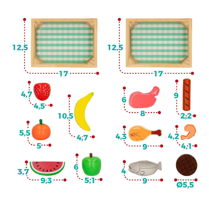 Color Baby Cajas Madera Comidas Set 2 Cajas 13 Piezas