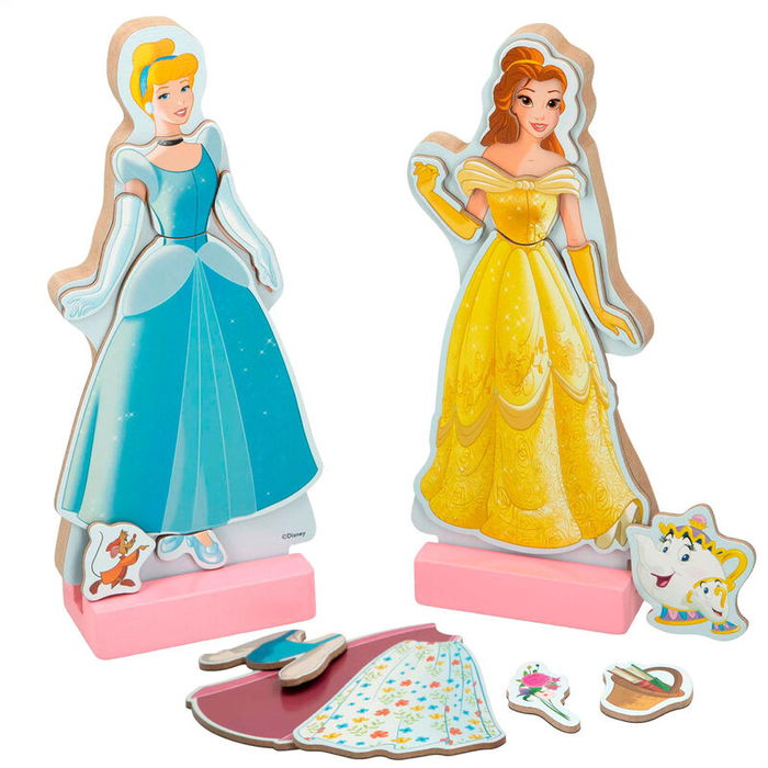 WOOMAX Juego Magnético Madera Vestidos Princesas Disney WOOMAX Juego Magnético Madera Vestidos Princesas Disney