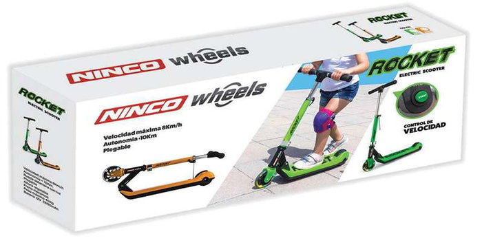 Chicos Patinete Eléctrico Plegable Junior E Scooter Rocket 4,5Kg Velocidad 6-8 Km/h Edad 6-12 Años Hasta 45 Kg