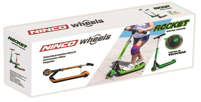 Chicos Patinete Eléctrico Plegable Junior E Scooter Rocket 4,5Kg Velocidad 6-8 Km/h Edad 6-12 Años Hasta 45 Kg