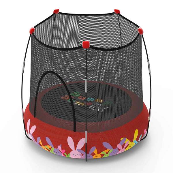 Ociotrends Trampolin con Red Hinchable 120 cm Diámetro x 35 cm Altura - Rojo