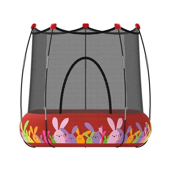 Ociotrends Trampolin con Red Hinchable 120 cm Diámetro x 35 cm Altura - Rojo