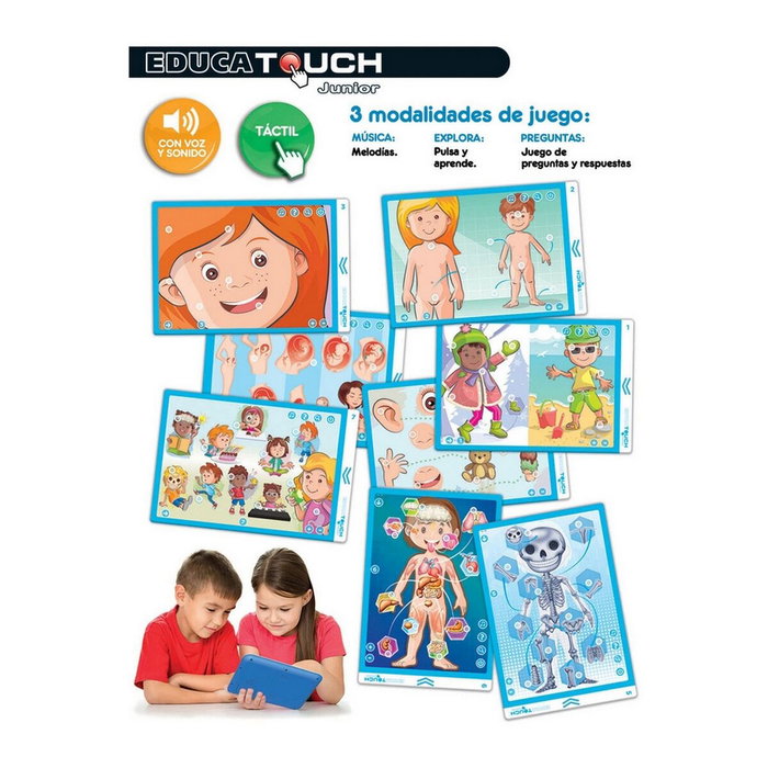 EDUCA Touch Junior Aprendo El Cuerpo Humano con 8 láminas de actividades