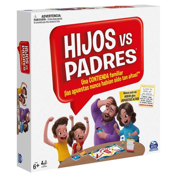 Spin Master Juego Hijos contra Padres. Las apuestas nunca habían sido tan altas. Juego de mesa para 2 jugadores y 8+ años. 27x27x5'5cm