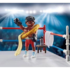 Playmobil Campeon Boxeo Incluye Esquina de Boxeo y Corona de la Victoria con Figura y Accesorios