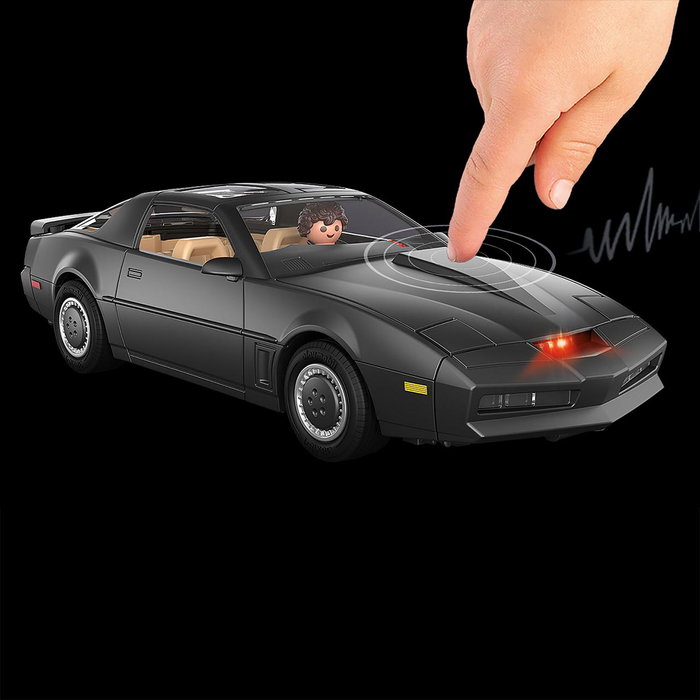 Playmobil Coche Fantástico 70924 Knight Rider K.I.T.T. con Figuras y Funciones Electrónicas