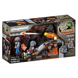 Playmobil Dino Mine Carro Cohetes con Cañón Funcional y Proyectiles, Set para 2 Figuras