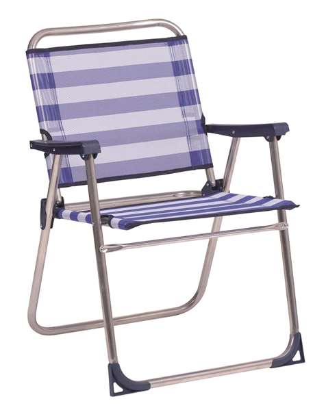 Alco Silla de Playa Aluminio Fija con Respaldo Bajo, Diseño a Rayas, 57x78x57 cm Alco Silla de Playa Aluminio Fija con Respaldo Bajo, Diseño a Rayas, 57x78x57 cm