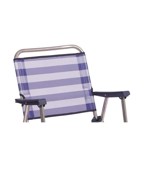 Alco Silla de Playa Aluminio Fija con Respaldo Bajo, Diseño a Rayas, 57x78x57 cm Alco Silla de Playa Aluminio Fija con Respaldo Bajo, Diseño a Rayas, 57x78x57 cm