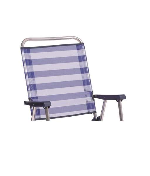Silla playa aluminio fija con respaldo alto color a rayas 57x89x60 cm