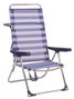 Alco Silla Cama Playa Multiposición Aluminio con Asa, Respaldo Alto, Plegable, Rayas 65x60x100 cm