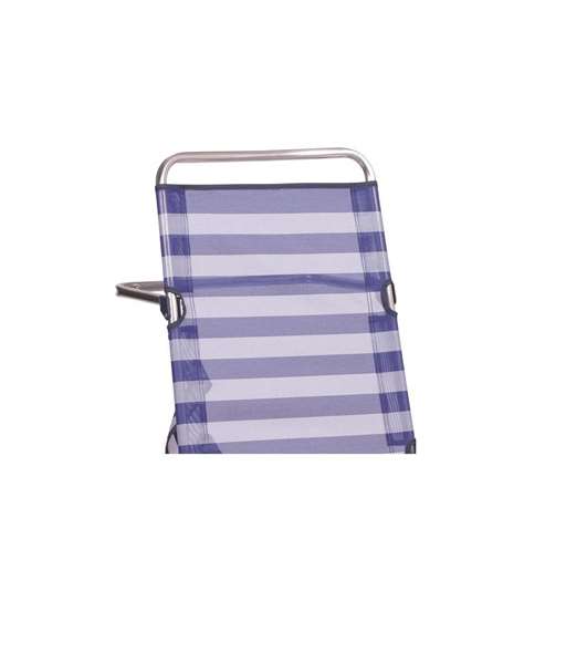 Alco Silla Cama Playa Multiposición Aluminio con Asa, Respaldo Alto, Plegable, Rayas 65x60x100 cm