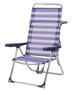 Alco Silla Cama Playa Multiposición Aluminio con Asa, Respaldo Alto, Plegable, Rayas 65x60x100 cm